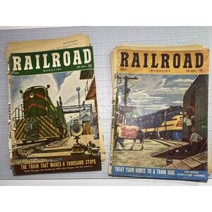 VTG Railroad Ephemera Pages/Pictures of Trains Equipment People Ap/Au 1954 3.6oz